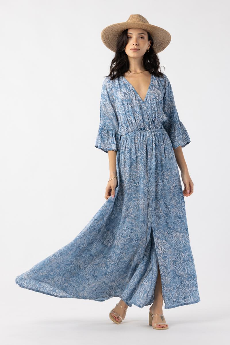 Surry Maxi Dress | Hawaiian Apparel & Beachwear | Batik Dreams Chambray | One Size | Tiare Hawaii Surry Maxi Dress | Hawaiian Apparel & Beachwear | Batik Dreams Chambray | One Size | Tiare Hawaii