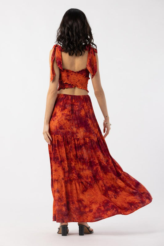 SALE TIARE HAWAII WAVERLY MAXI DRESS WINE RUST SMOKE ONE SIZE