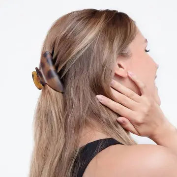 KITSCH Recycled Plastic Medium Claw Clips 2pc Black & Tort