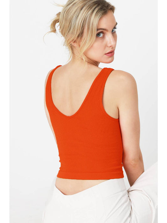 NIKIBIKI Reversible Ribbed Crop Top Cherry Tomato