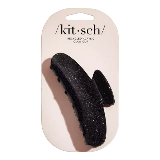 KITSCH RECYCLED PLASTIC CLAW CLIP BLACK GLITTER
