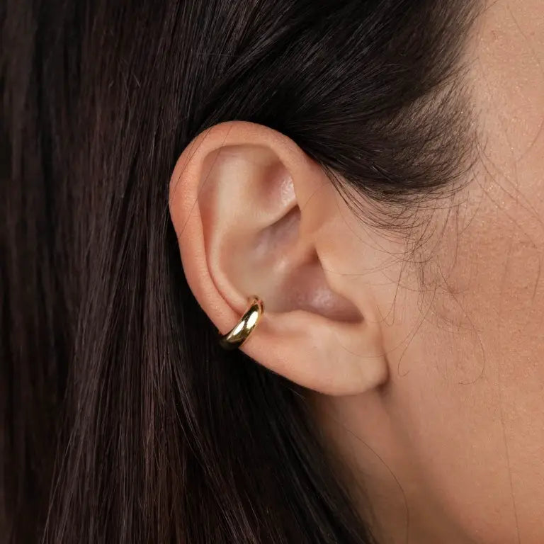 JAXKELLY Gold Cuff Earrings - Bold Smooth