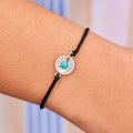 PURA VIDA GEMSTONE EYE COIN SILVER BRACELET