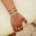 PURA VIDA GEMSTONE EYE COIN SILVER BRACELET