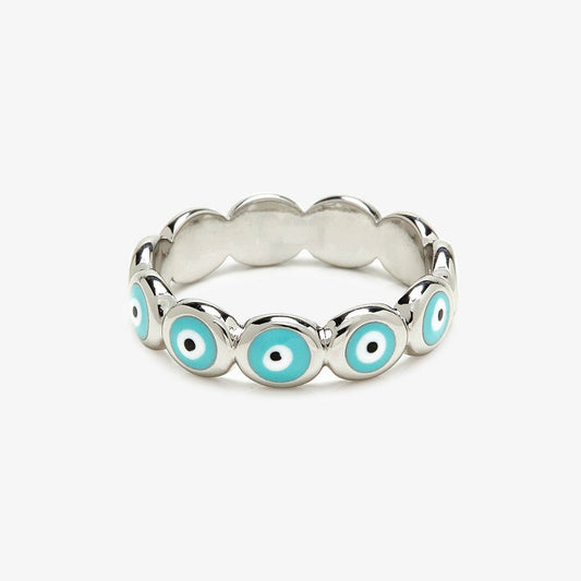 PURA VIDA PROTECTIVE EVIL EYE BAND RING