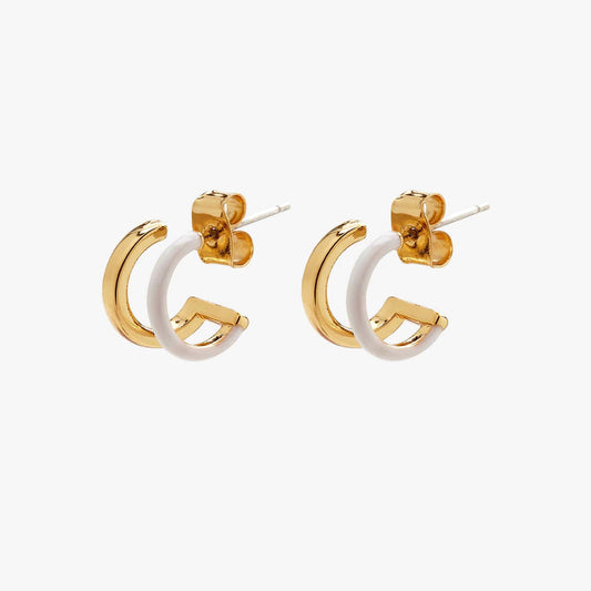 PURA VIDA DOUBLE HOOP HUGGIE EARRINGS