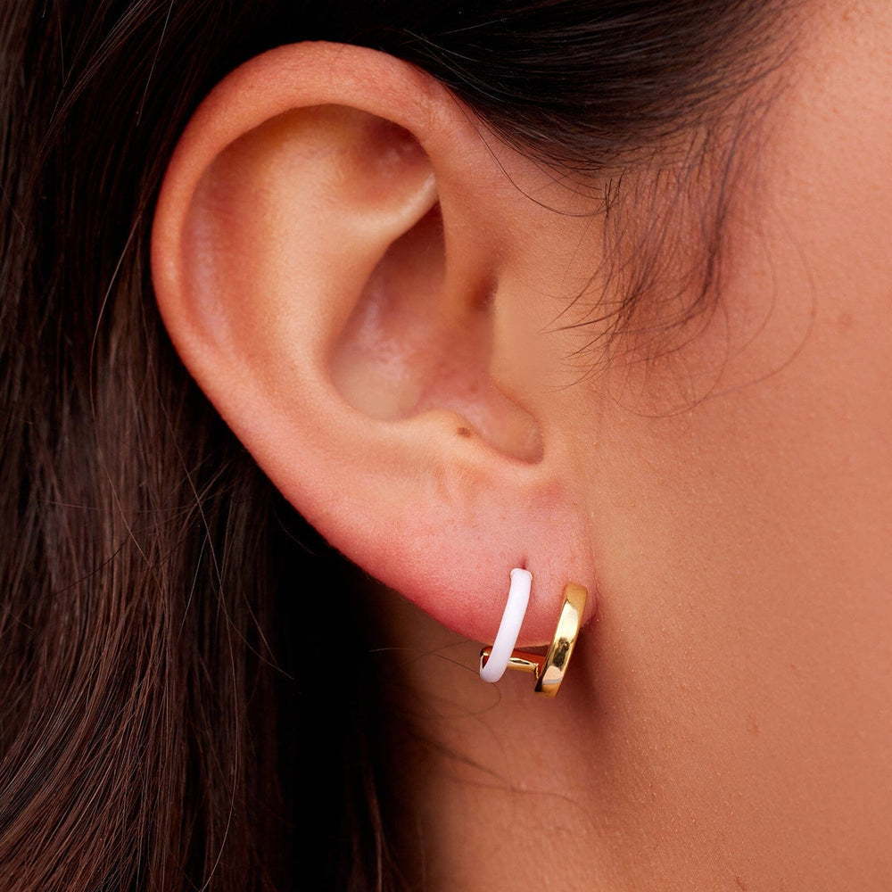 PURA VIDA DOUBLE HOOP HUGGIE EARRINGS