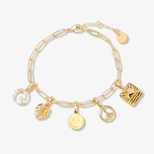 PURA VIDA HARPER OVAL CHARM CHAIN BRACELET