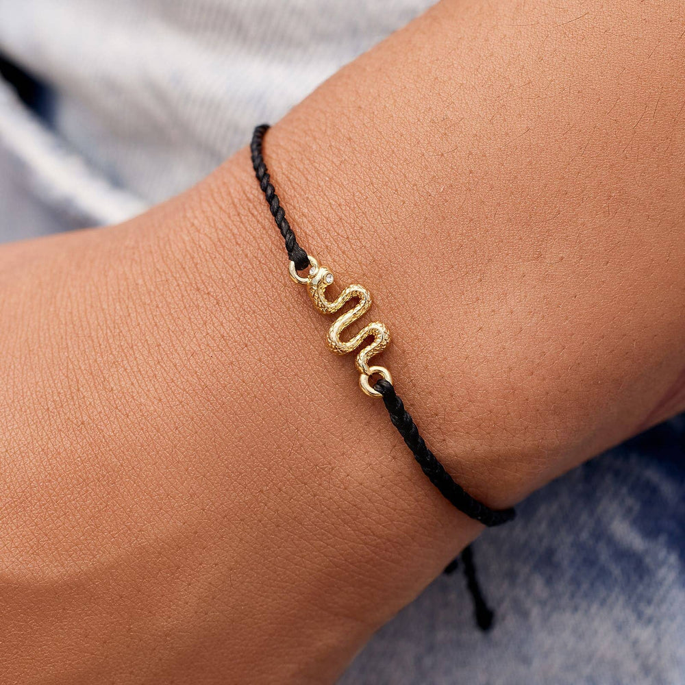 PURA VIDA SNAKE GOLD CHARM BRACELET