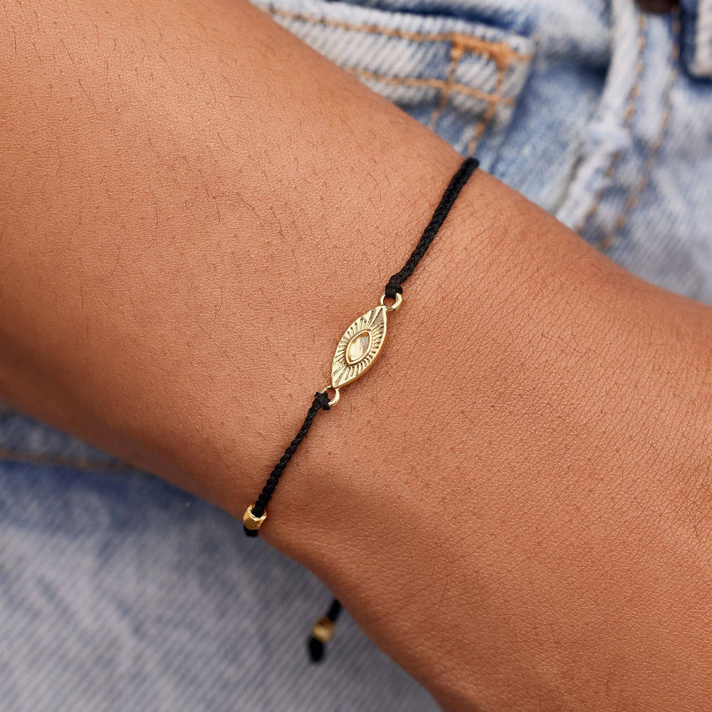 PURA VIDA SUNBURST EYE CHARM GOLD BRACELET