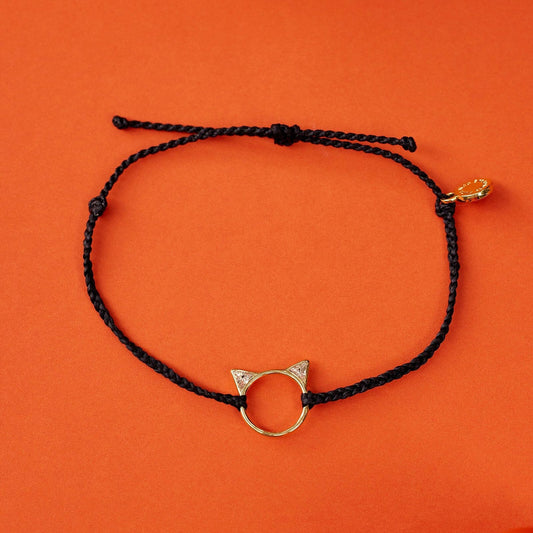 PURA VIDA CAT CHARM BRACELET GOLD