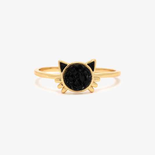 PURA VIDA DRUZY CAT RING GOLD