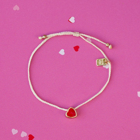 PURA VIDA HEART BEAD GOLD DAINTY BRACELET