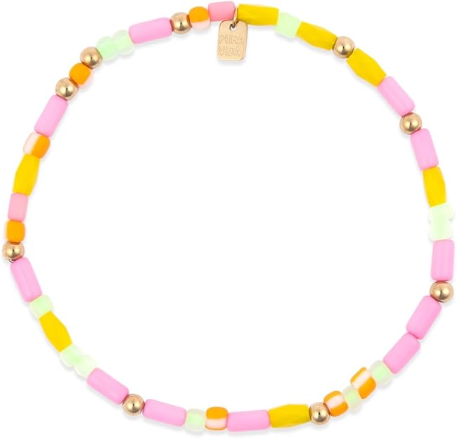 PURA VIDA Pura Vida Mixed Seed Bead Sarita Gold Stretch Ankle