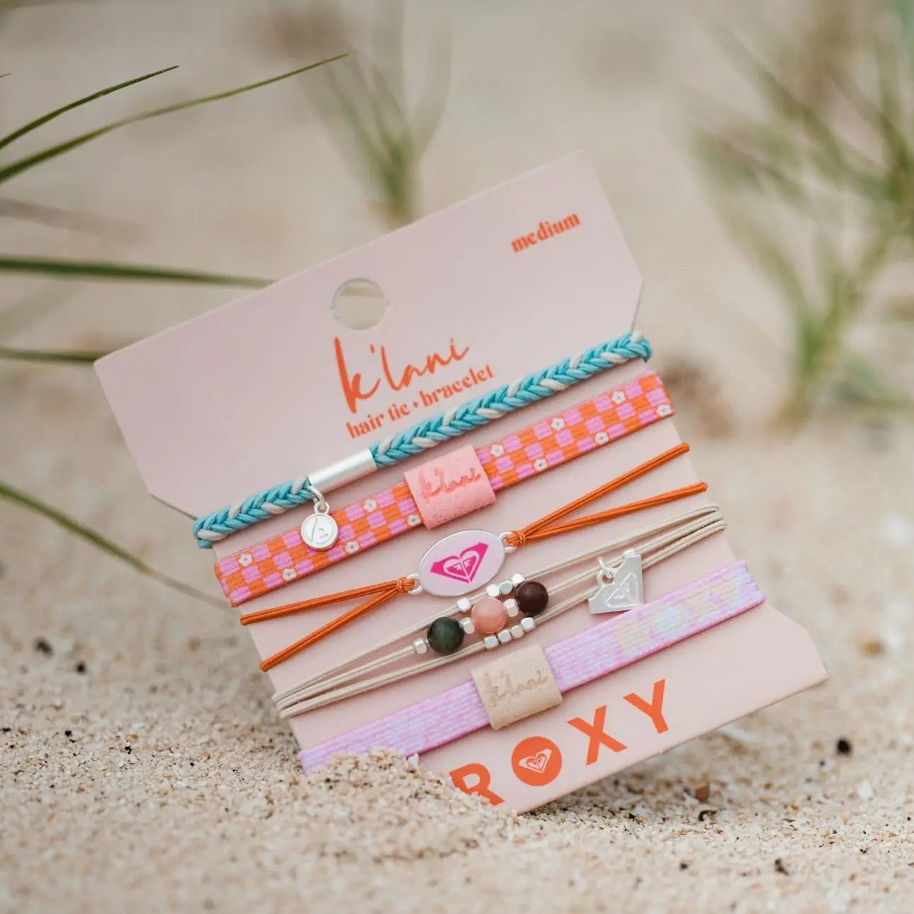 K'lani X Roxy Pink Tropics- Hair Tie Bracelet