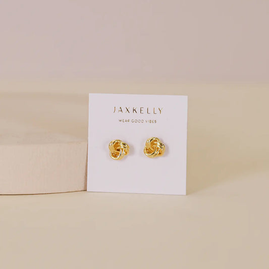 JAXKELLY PETITE GOLD KNOT EARRINGS NEW!