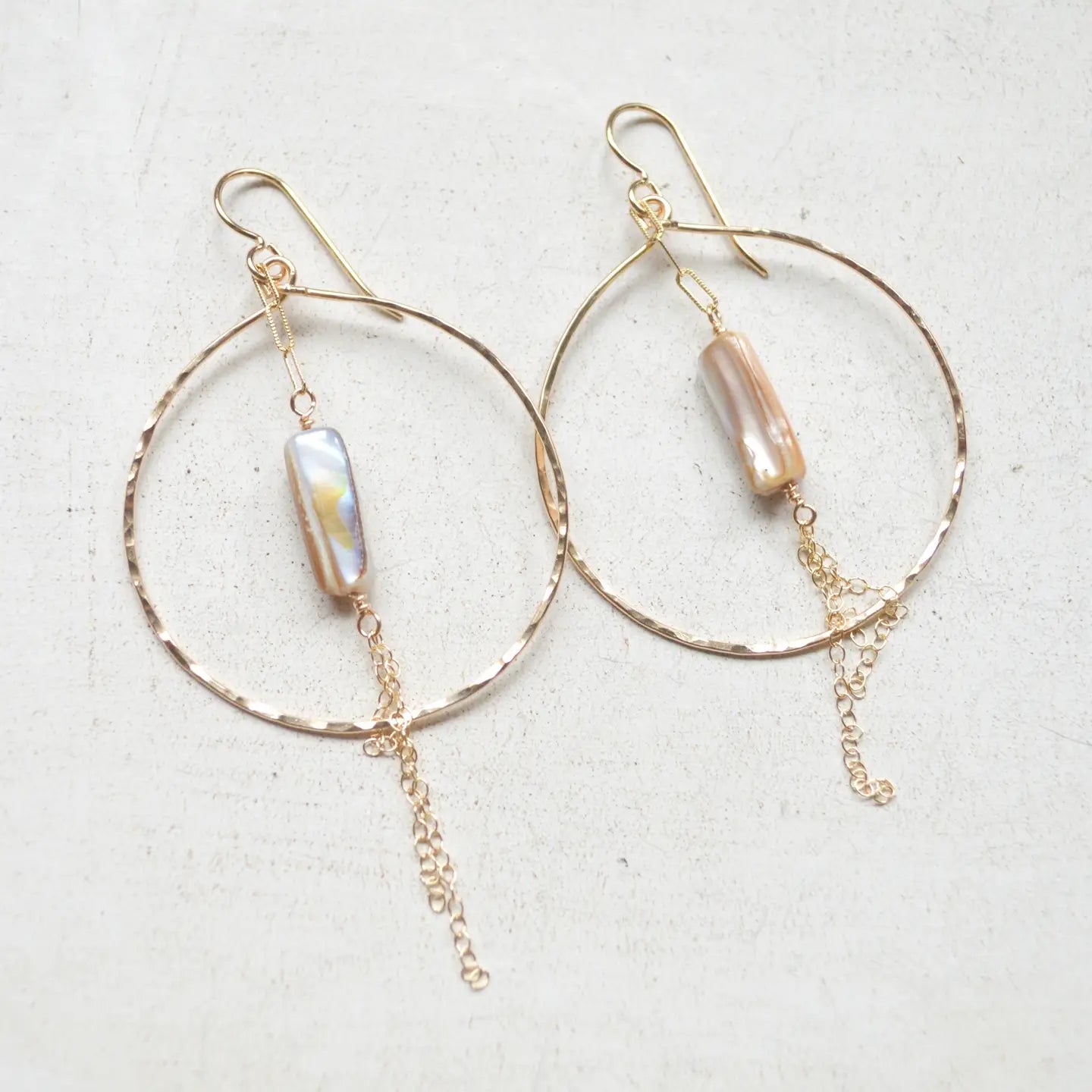 SALTY BUT SWEET Mother of Pearl Hoop Earrings
