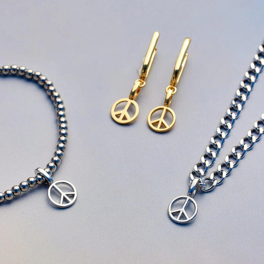 PURA VIDA HARPER PEACE CHARM SILVER