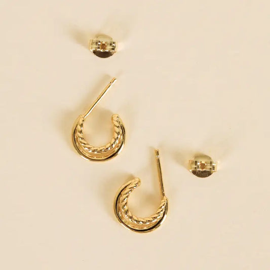 JAXKELLY Gold Hoop Double Earrings