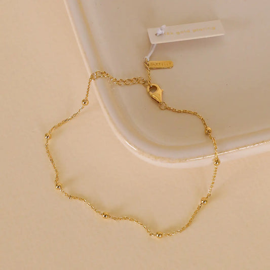 JAXKELLY Gold Ball Anklet - 18k Gold Plated