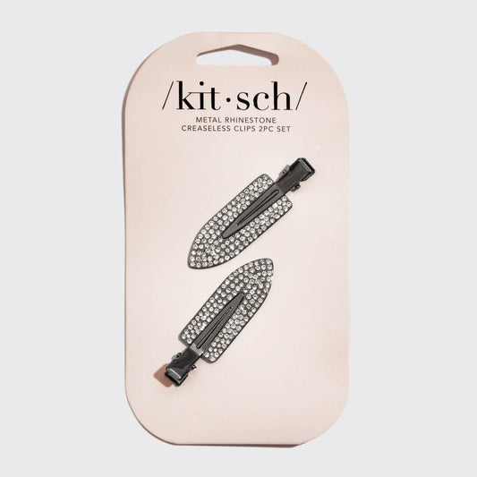 KITSCH Metal Rhinestone Creaseless Clips 2pc Set