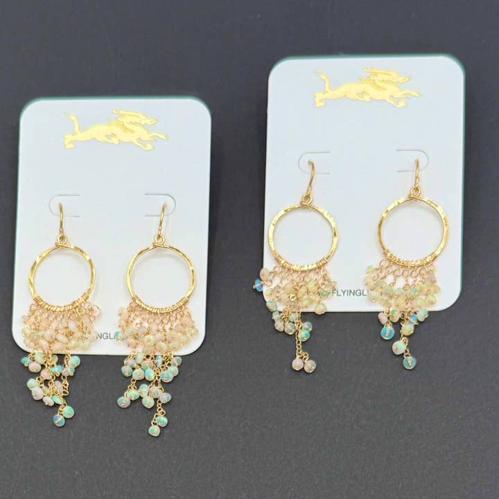 FLYING LIZARD DESIGN CENTRAL COAST OPAL CASCADE EARRINGS