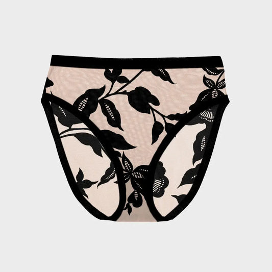 EBY SHEER FLOCKED HIGH CUT BRIEF MADAM OH LA LA