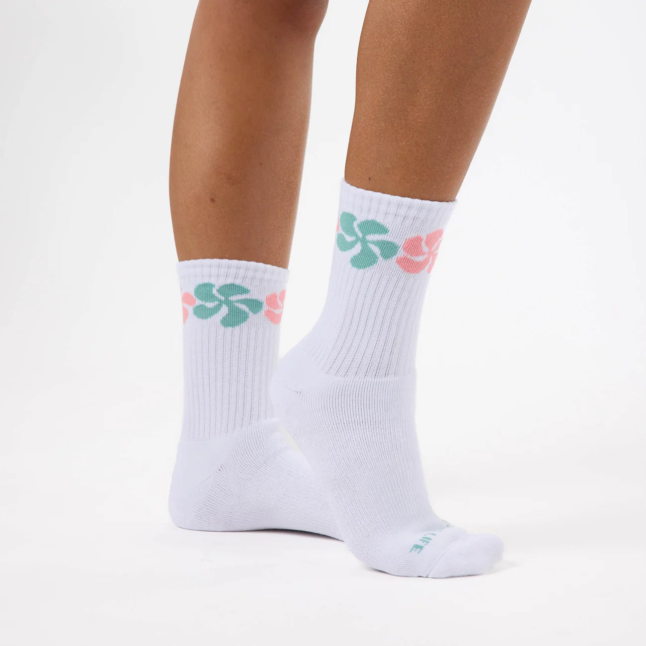 ALOHA COLLECTION FUNKY PLUMERIA CREW SOCKS DRY REEF 1