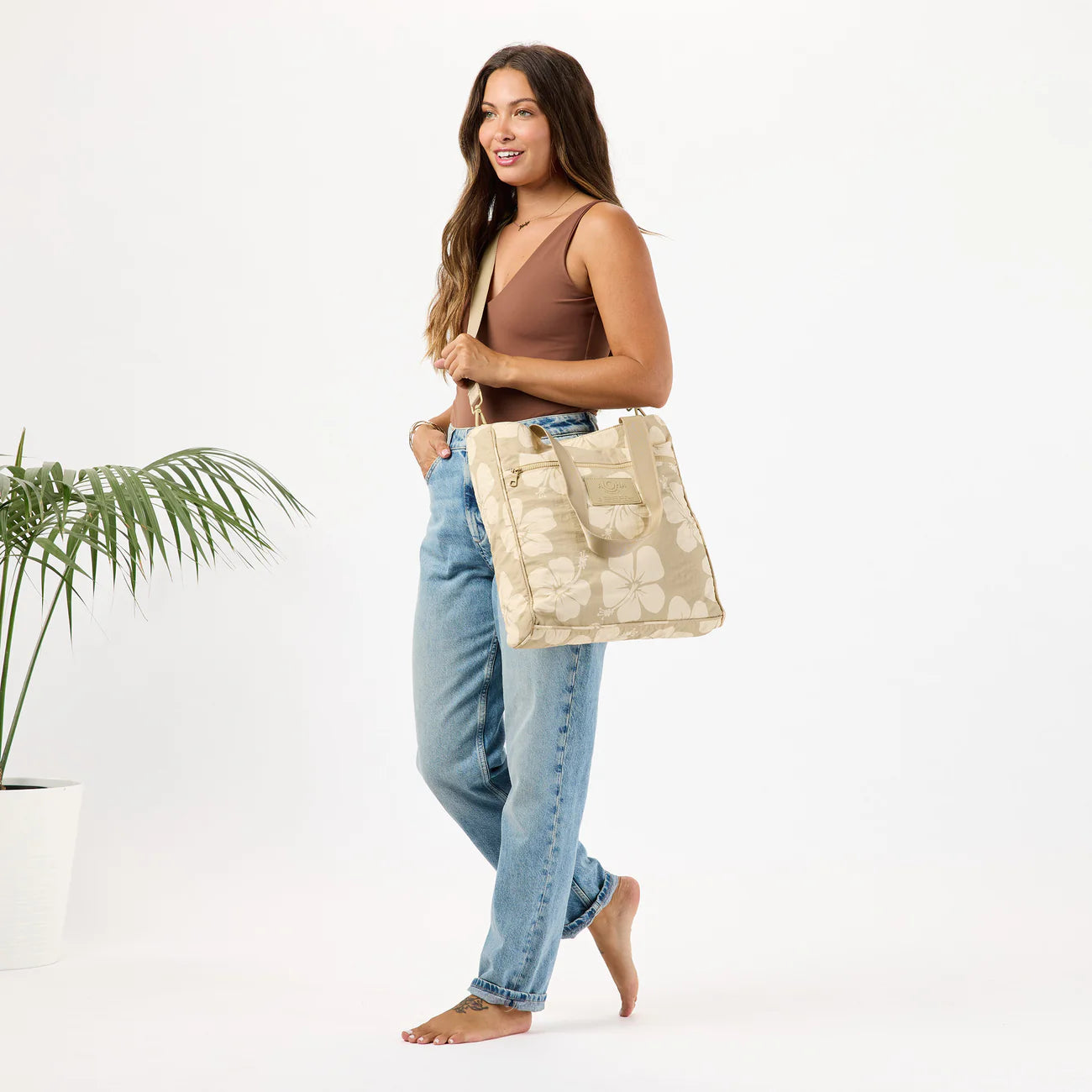 ALOHA COLLECTION Hana Hou Daily Tote Creme/Dune 3