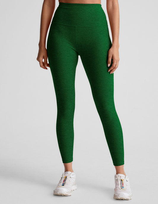 BEYOND YOGA CAUGHT IN THE MIDI HIGH WAISTED LEGGING SUMMER THYME GREEN HEATHER