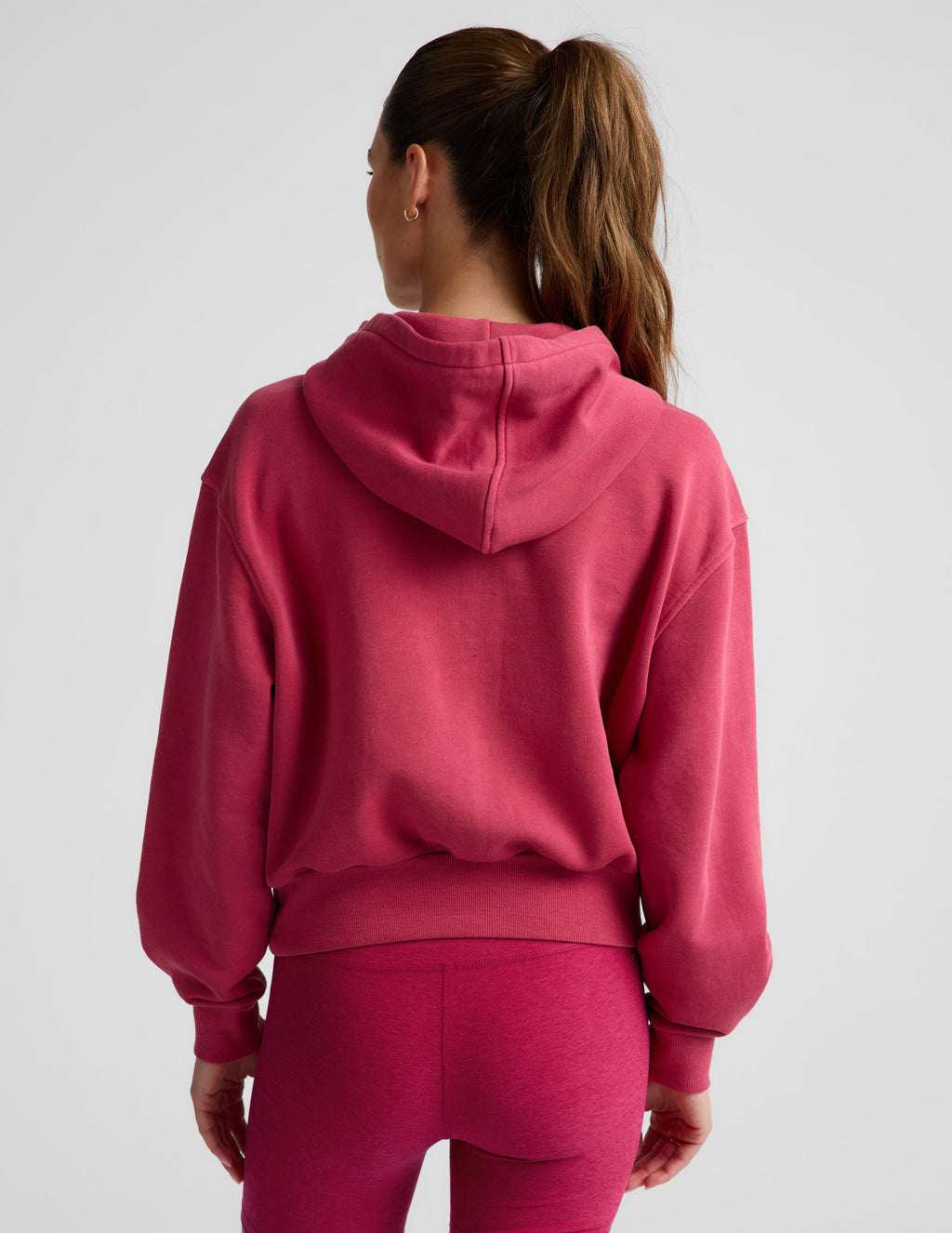 BEYOND YOGA FADE OUT FULL ZIP HOODIE WASHED BERRY RED