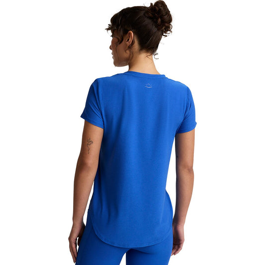 BEYOND YOGA FEATHERWEIGHT ON THE DOWN LOW TEE COURT BLUE
