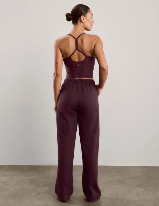 BEYOND YOGA LUXEFLEECE 2.0 STRAIGHT LEG SWEATPANT CABERNET HEATHER