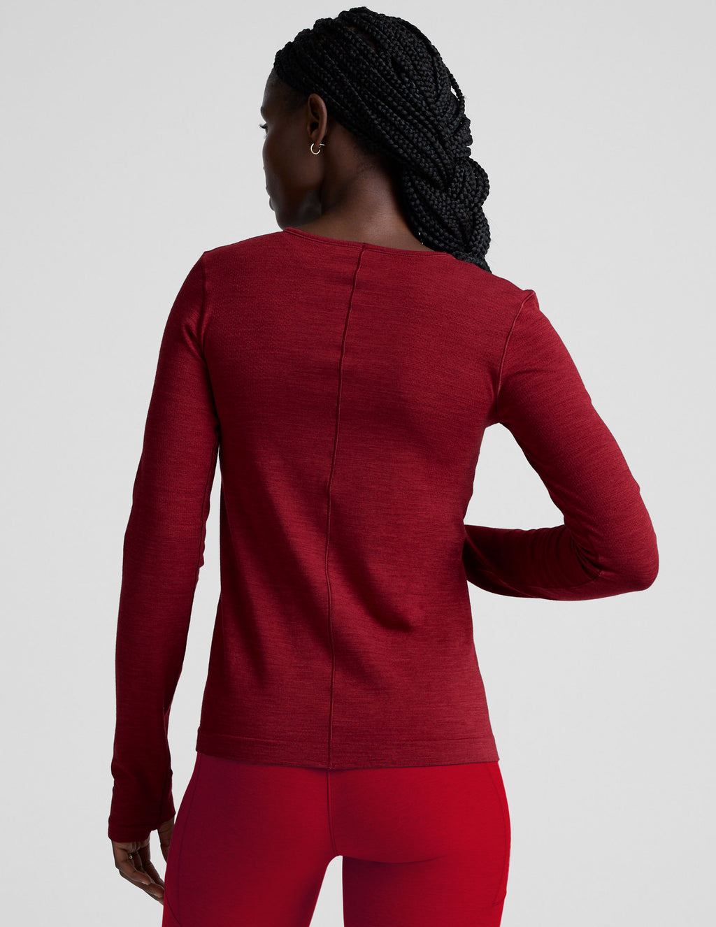 BEYOND YOGA LUXEKNIT MERINO WOOL CREWNECK RUBY RUSH