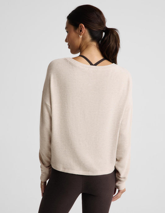 BEYOND YOGA LUXELAYER PULLOVER OATMEAL HEATHER