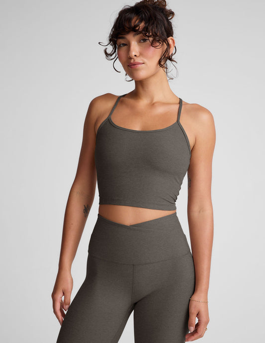 BEYOND YOGA SLIM RACERBACK CROPPED TANK True Gray Heather