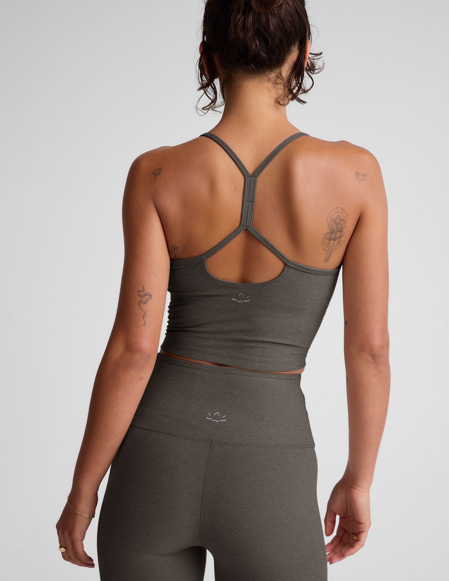 BEYOND YOGA SLIM RACERBACK CROPPED TANK True Gray Heather
