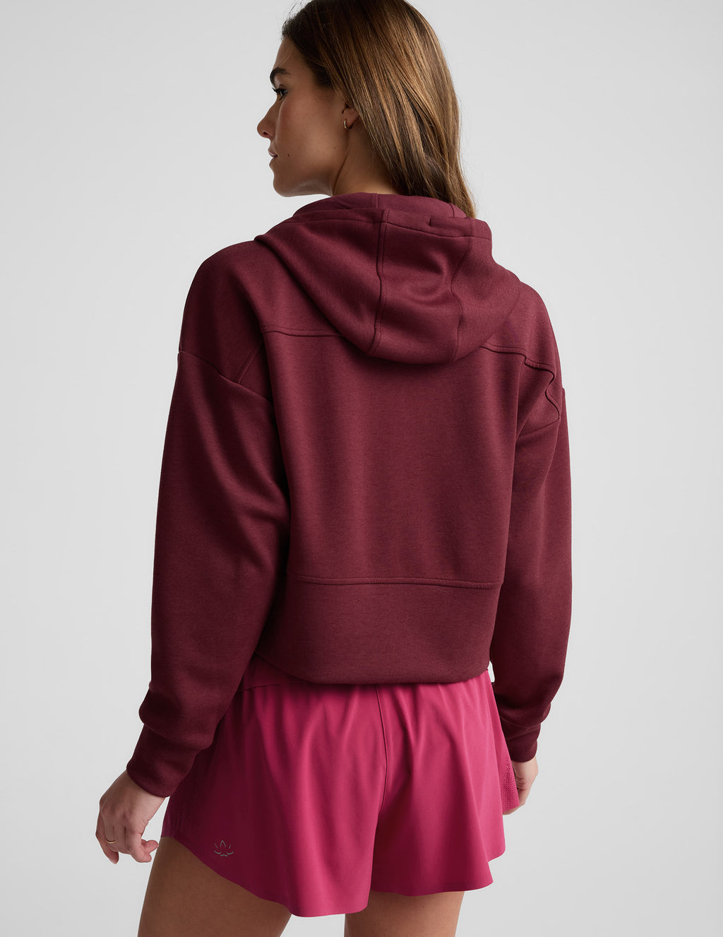 BEYOND YOGA SOFTSPRING FULL ZIP HOODED JACKET MOODY BURGUNDY