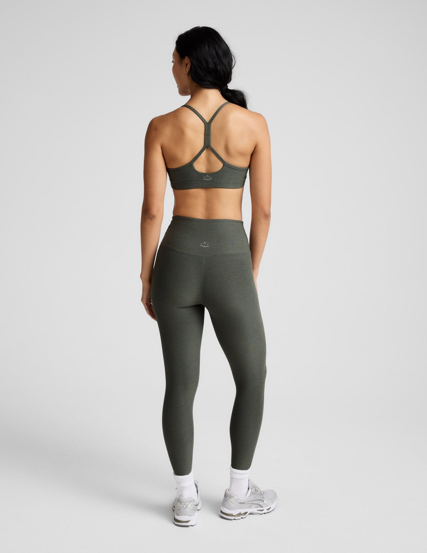 BEYOND YOGA SPACEDYE CAUGHT IN THE MIDI HIGH WAIST LEGGING DUSTY FOREST HEATHER