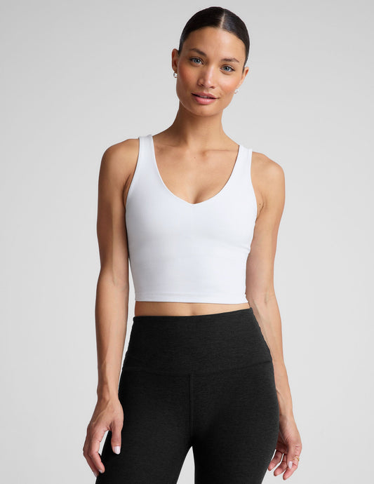 BEYOND YOGA SPACEDYE GOOD DAY CROPPED TANK Cloud White