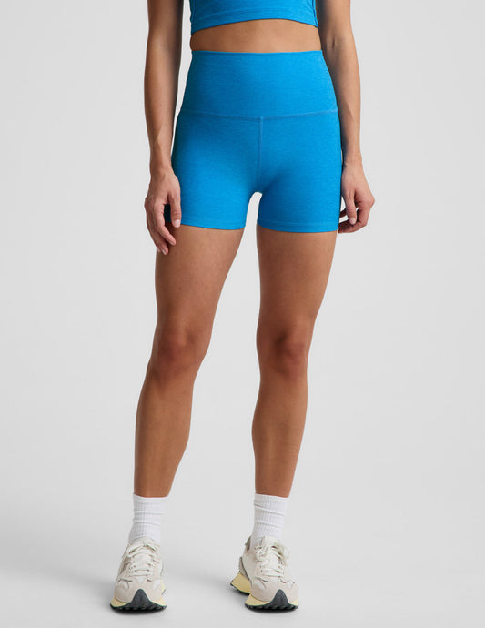 BEYOND YOGA SPACEDYE KEEP PACE 3" SHORT MALIBU LAGOON HEATHER