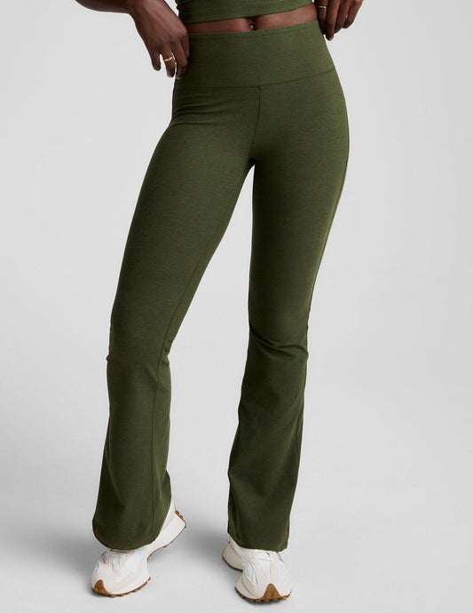 BEYOND YOGA SPACEDYE MID RISE BOOTCUT PANT ARMY GREEN HEATHER