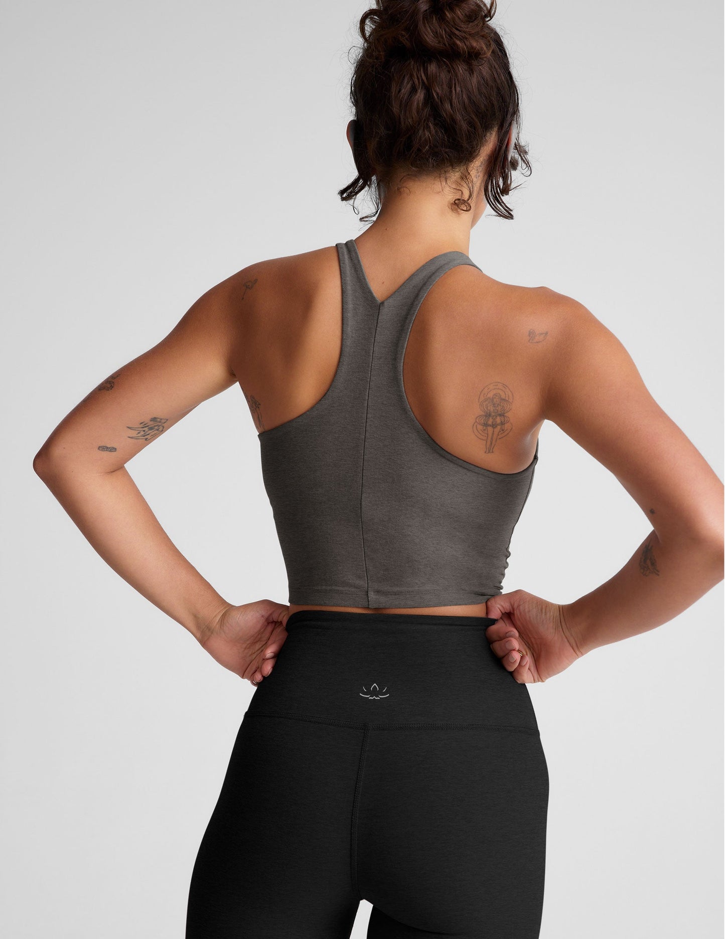 BEYOND YOGA SPACEDYE REFOCUS CROPPED TANK True Gray Heather