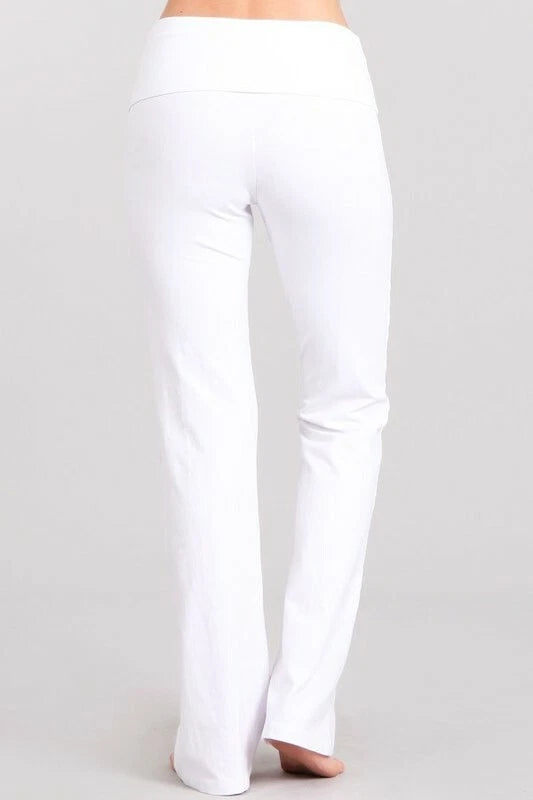 CHATOYANT BOOTCUT FLARE ROLL DOWN PANT WHITE