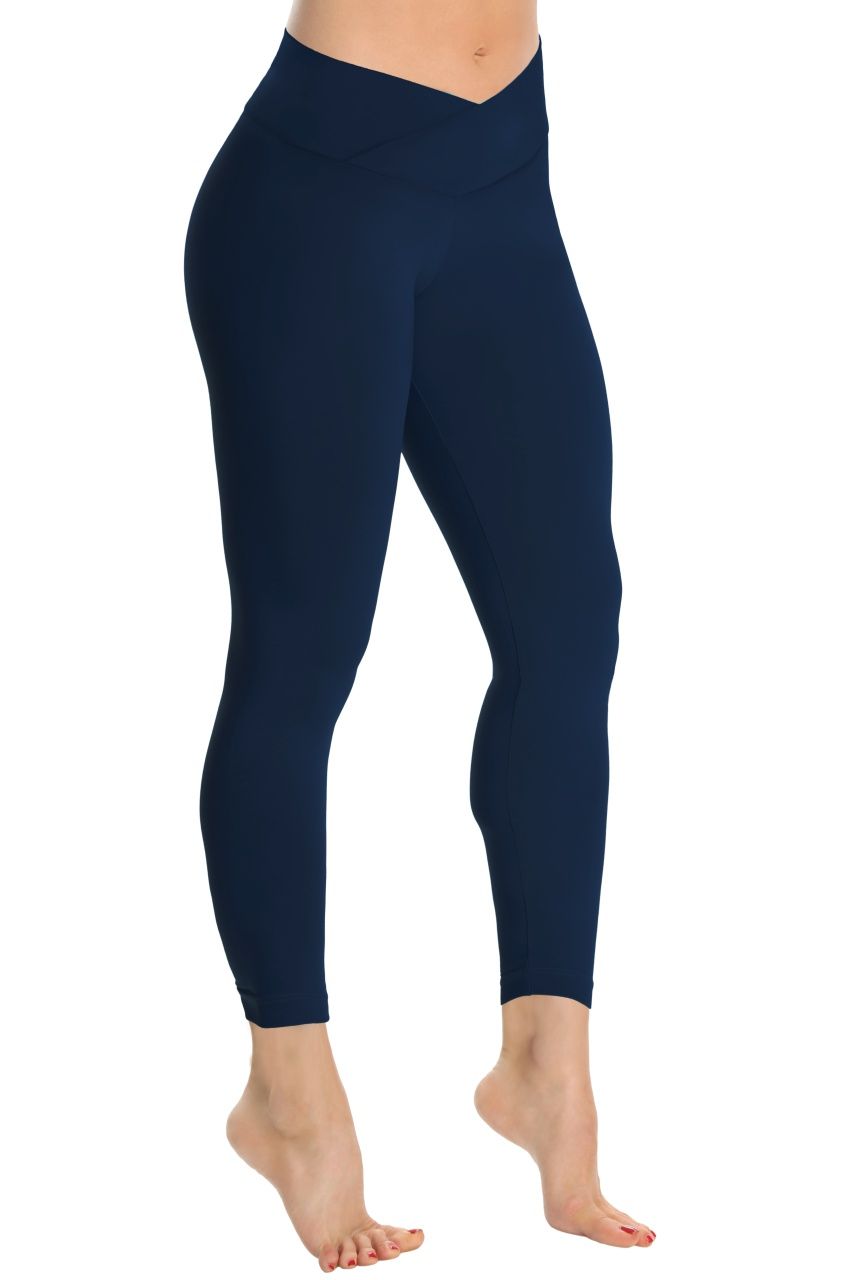 ELISABETTA ROGIANI BUTTER V-WRAP HIGH WAIST 7/8 LEGGING NAVY