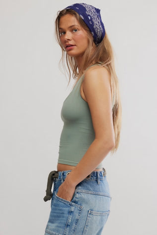 FREE PEOPLE CLEAN LINES MUSCLE CAMI FOREST RUN