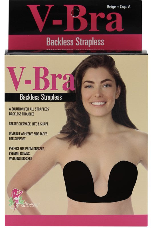 FOREVER-FOXY BACKLESS STRAPLESS V-BRA BLACK