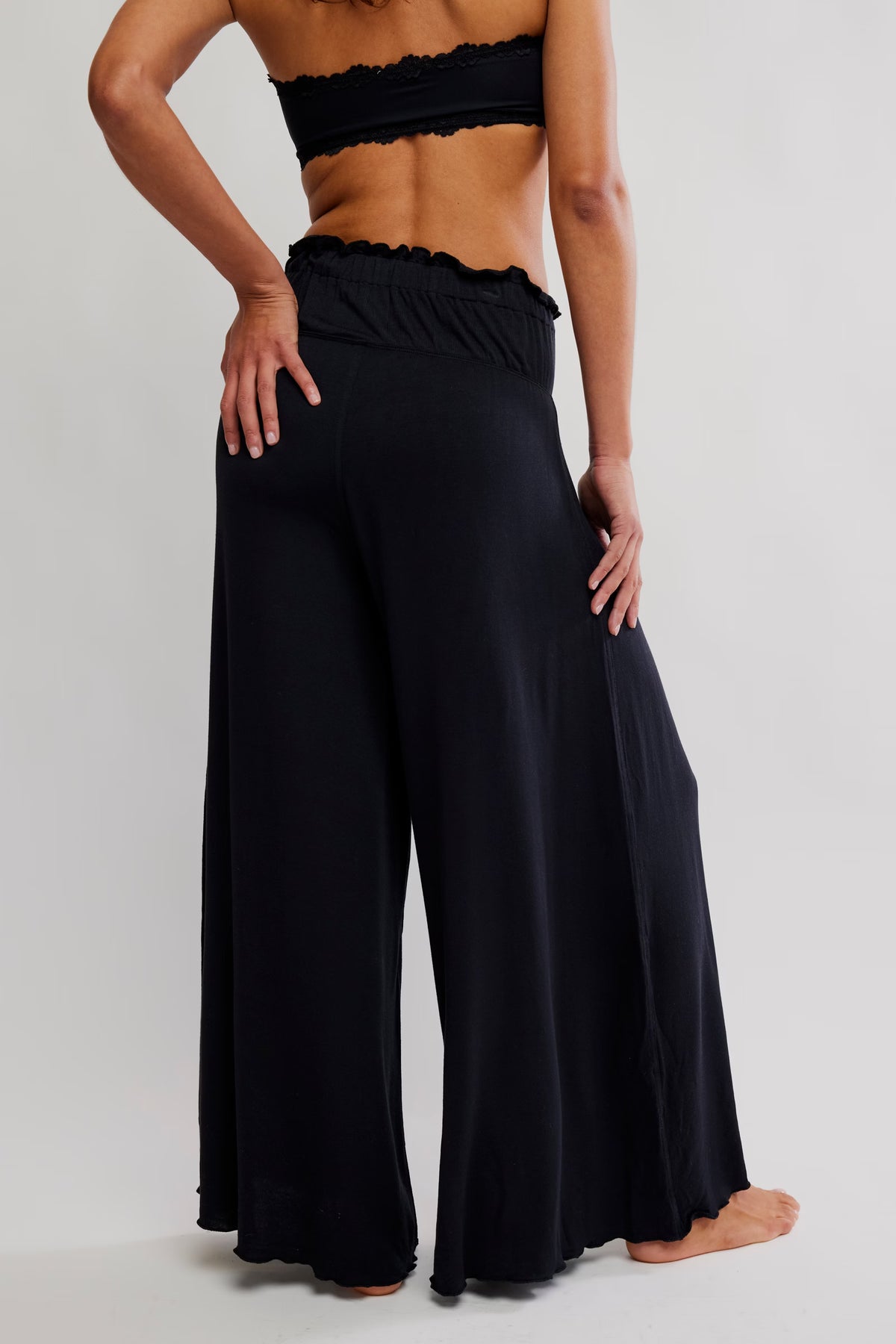 FREE PEOPLE DREAM STATE WIDE LEG PANTS BLACK