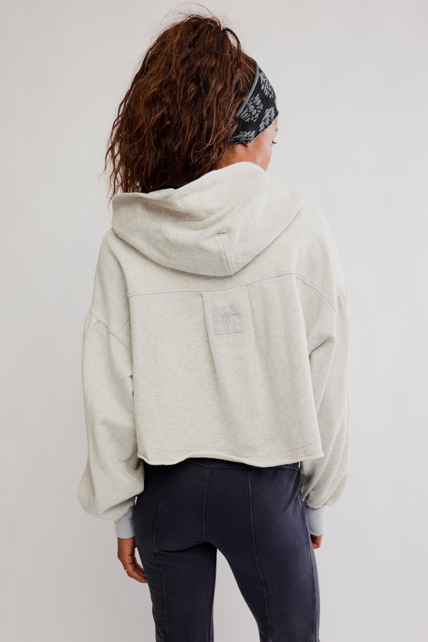 FREE PEOPLE DREAM TEAM ZIP UP HEATHER GREY