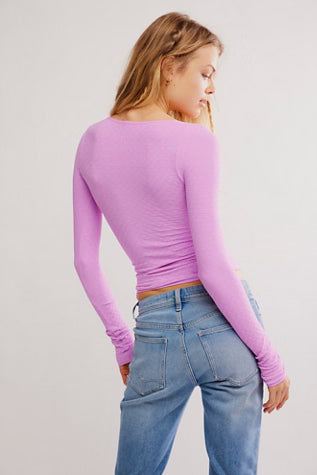 FREE PEOPLE LOVE LETTER LONG SLEEVE PALE ORCHID
